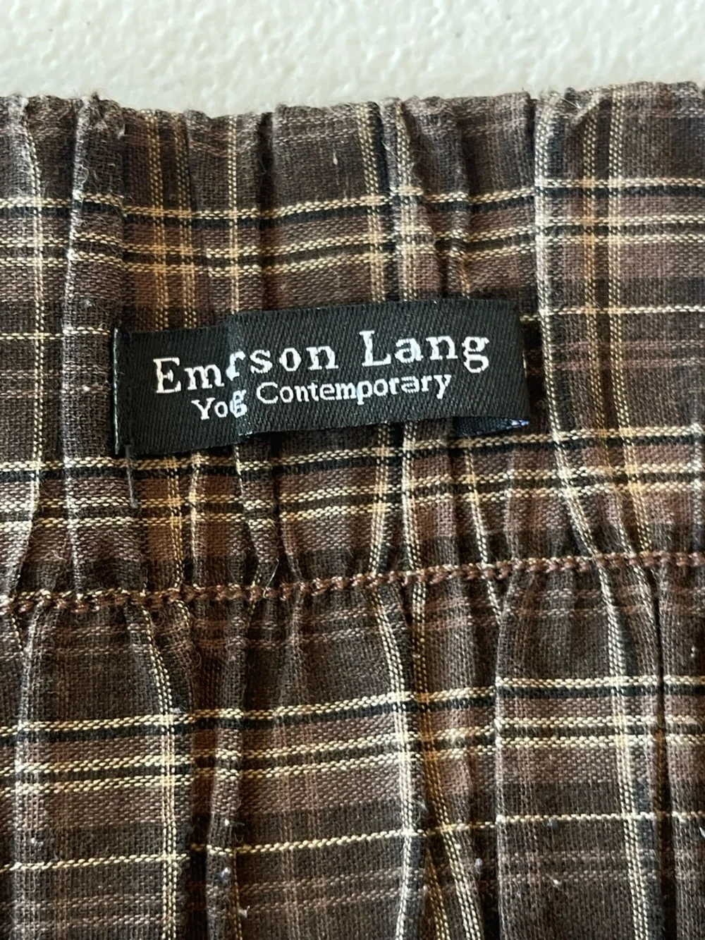 Emerson Lang Plaid Patchwork Mini Skirt Smocked Waist Y2K Cottagecore S M